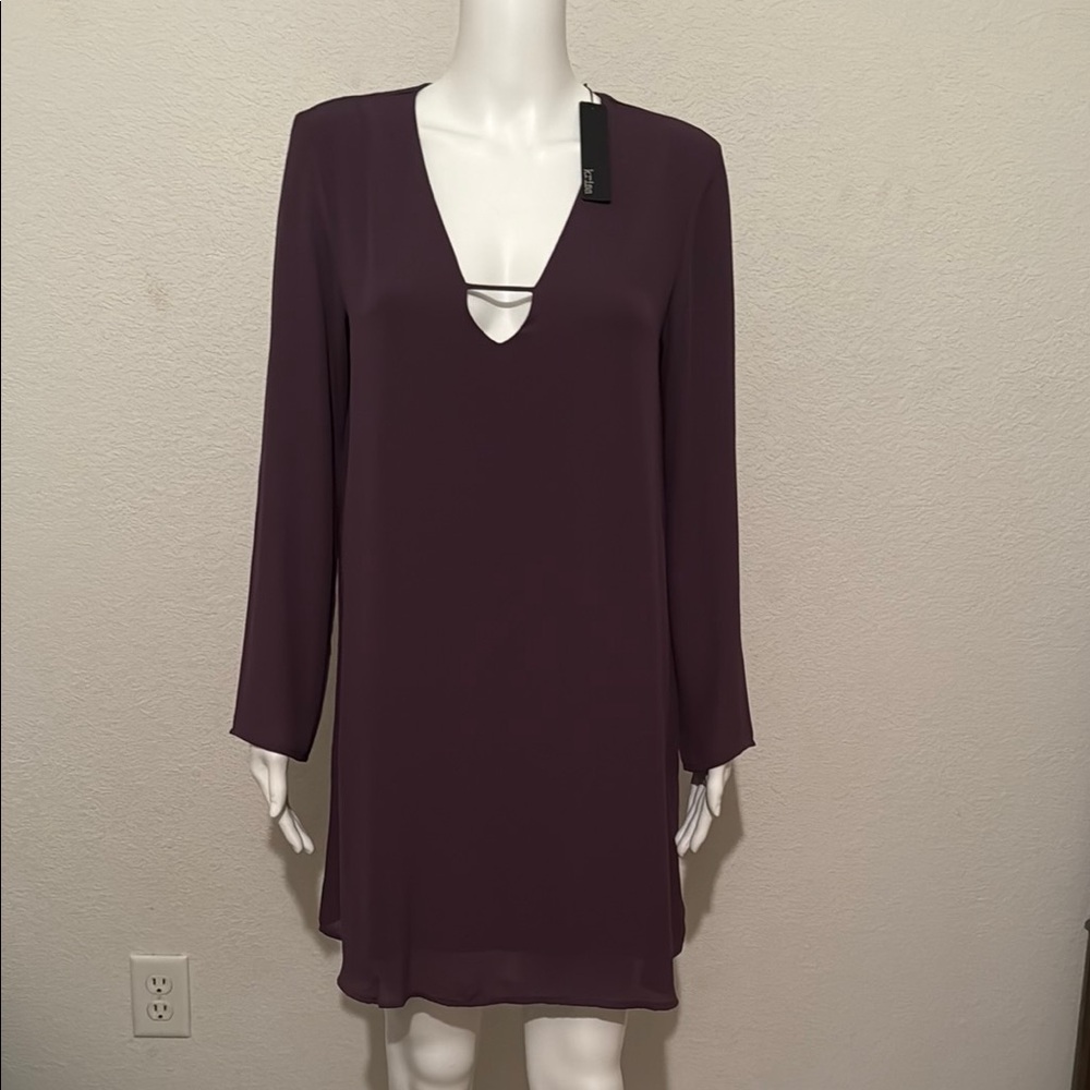 Elegant Purple Long Sleeve Dress